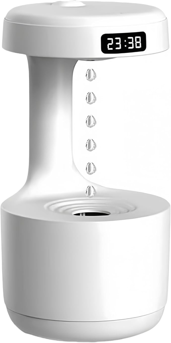 Humidifiers for Bedroom, 800ml Cool Mist Air Humidifie, Anti-Gravity Digital Humidifier with LED Display, Quiet Knob Control for Bedroom, Plants, Nursery, Office - White by JIEHET