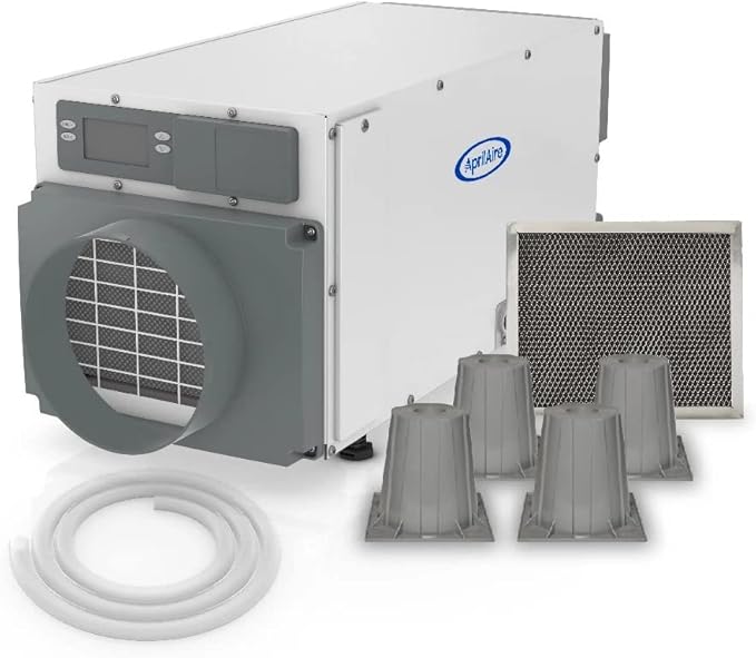 AprilAire E070 Pro Dehumidifier Bundle - 70 Pint Whole House Dehumidifier - Full Complete Kit - Crawl Spaces, Basements, Whole Homes, Commercial up to 2,800 sq. ft - 5 Year Warranty Included by AprilAire