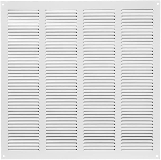 14x14 inch (Duct Opening) Vent Cover - White Ventilation Covers for Wall and Ceiling - Metal Return Grille - HVAC AC Air Vents Register for Indoor and Outdoor Use with Mesh by ABOUT+VENT