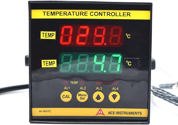 Panel Mounting Digital Temperature Humidity Controller (Temp: 0 to 60.0°C & RH: 0 to 100.0%) for Poultry, Incubators, Egg-Shelf, Agriculture Along with Factory Calibration Certificate Model: AI-RHTC by Unknown