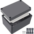 Junction Box,IP67 Waterproof ABS Black Project Box with Mounting Plate Electrical Box Enclosure for Outside Electronics 6.9 x 4.9 x 3.9inch(175x125x100mm) by Otdorpatio