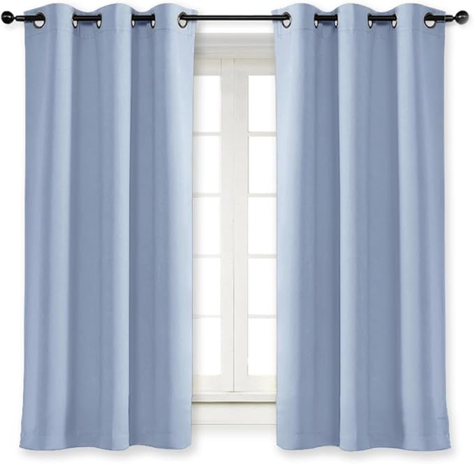 NICETOWN Blackout Curtain Blind for Bedroom, Single Panel, W42 x L54 inches, Vintage Blue, Thermal Insulated Grommet Blackout Room Darkening Drape/Drapery by NICETOWN