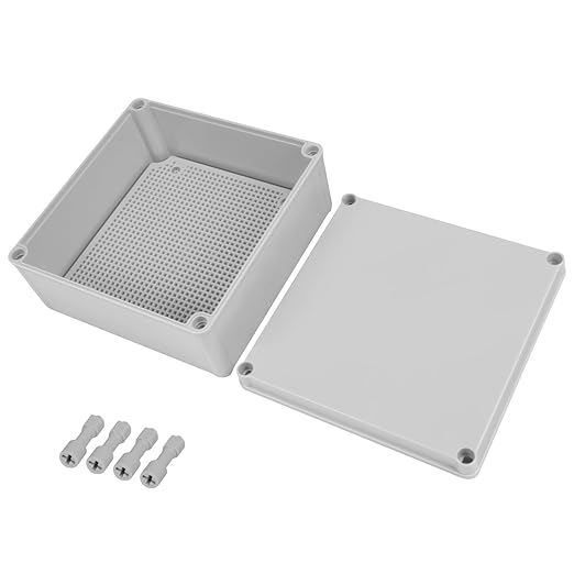 Junction Box，7.9"x 7.9"x 3.7" Outdoor Electrical Box with Mounting Plate, IP67 Dustproof Waterproof ABS Plastic Project Box, DIY Electrical Enclosure Gray (200x 200x 95 mm) - Image 9