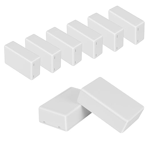 Project Box 8 Pieces Electrical Box Small Junction Box ABS Plastic Enclosure Power Electronic Case White 3.15" x 1.97" x 1.02"(80 x 50x 26mm) by HoHaing