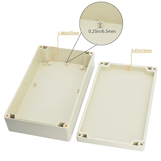 LeMotech Waterproof Dustproof IP65 ABS Plastic Junction Box Universal Electric Project Enclosure Pale Gray 7.9 x 4.7 x 2.2 inch (200 x 120 x 56 mm) - Image 4