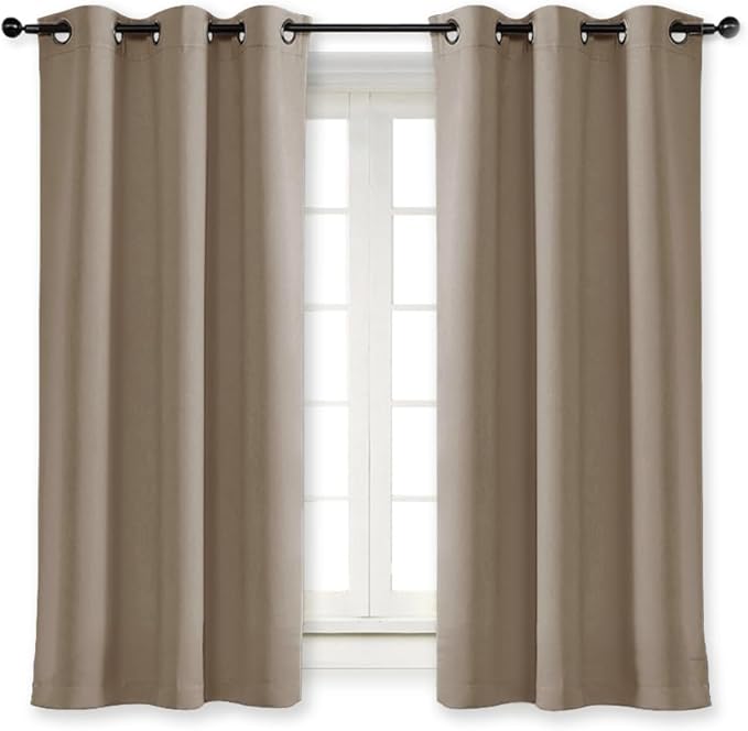 NICETOWN Blackout Curtain Blind for Bedroom, Single Panel, W42 x L54 inches, Taupe, Thermal Insulated Grommet Blackout Room Darkening Drape/Drapery by NICETOWN