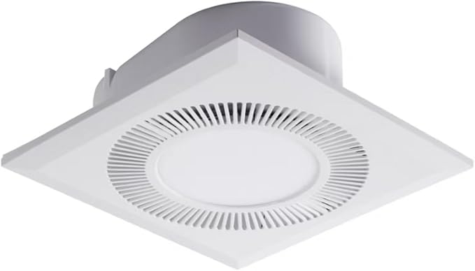 Ventilation Fan with LED Light Quiet square Bathroom Exhaust Fan with Light for Home Bath Hotel 140 CFM with LED Light 6000K 1.0 Sones Easy install 4-inch by Unknown