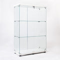 Yoluckea 3 Shelves Glass Display Cabinet with 2 Doors,Floor Standing Clear Glass Curio Cabinet Collection Display Case for Living Room Bedroom 49.49” x 31.77”x 14.37 ”(White) by Yoluckea