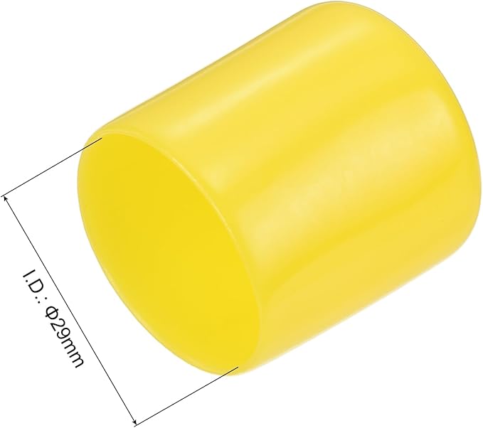 uxcell 20pcs Rubber End Caps 29mm(1 1/8") ID Vinyl PVC Round Tube Bolt Cap Cover Screw Thread Protectors Yellow - Image 3