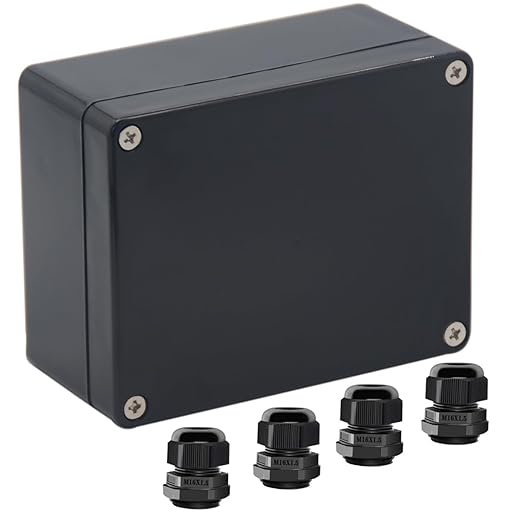 Junction Box IP65 Waterproof ABS Plastic Electrical Project Case Power Junction Boxes, Project Box with 4 PCS M16 Cable Glands 4.53x3.54x2.17 inch (115 x 90 x 55 mm) by Otdorpatio