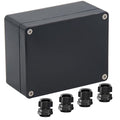 Junction Box IP65 Waterproof ABS Plastic Electrical Project Case Power Junction Boxes, Project Box with 4 PCS M16 Cable Glands 4.53x3.54x2.17 inch (115 x 90 x 55 mm) by Otdorpatio