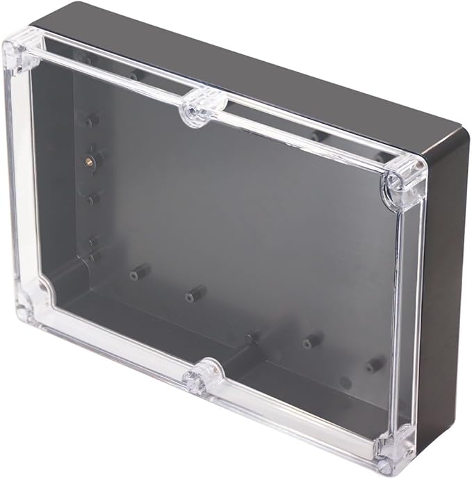 Project Box IP65 Waterproof Junction Box ABS Plastic Black Electrical Boxes DIY Electronic Project Case Power Enclosure Clear Cover 10.35“x7.17”x2.36“ by Otdorpatio