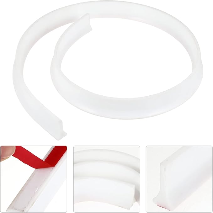 LIFKOME 2m Bathroom Strip Kitchen Desktop Strip Shower Water Blocker Edge Guard Soft Hands Easy to Install - Image 3
