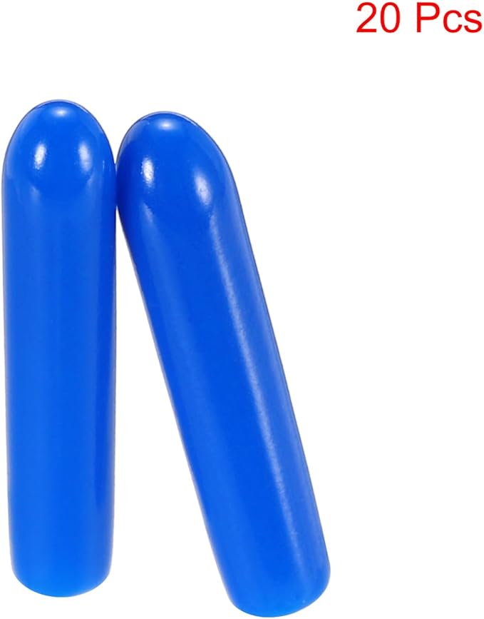 uxcell 20pcs Rubber End Caps 2mm(1/16") ID Vinyl PVC Round Tube Bolt Cap Cover Screw Thread Protectors,Blue - Image 2