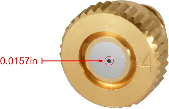 KUWAN 0.016" Orifice (0.4mm) Thread UNC 10/24 Brass Misting Nozzles Low Pressure Atomizing Misting Sprayer Water Hose Nozzle for Greenhouse, Landscaping, Outdoor Cooling Mister System (5PCS) - Image 2
