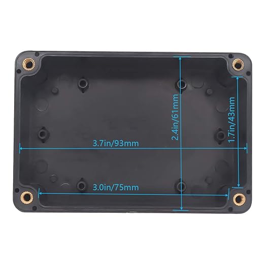Junction Box, Zulkit Project Box IP65 Waterproof Outdoor Box ABS Plastic Electrical Boxes Electronic Enclosure Black 3.94 x 2.68 x 1.97 inch (100X68X50mm) (Pack of 2) - Image 5