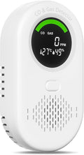 Plug-in CO & Gas Detector, 4-in-1 with LCD Display – Dual Sensor for Carbon Monoxide, Natural Gas, Temp, and Humidity by zealme
