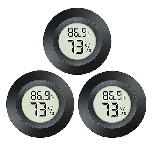 3 Pack Mini Hygrometer Thermometer Digital Humidity Meter Indoor/Outdoor Humidity Monitor Reptile Thermometer for Humidors Garden Cellar Greenhouse ℉/ ℃ (3) by JEDEW