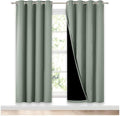 NICETOWN 100% Blackout Window Curtain Panels, Full Light Blocking Drapes with Black Liner for Nursery, 72-inch Drop Thermal Insulated Draperies (Greyish Green, 2 Pieces, 52-inch Wide Per Panel) by NICETOWN