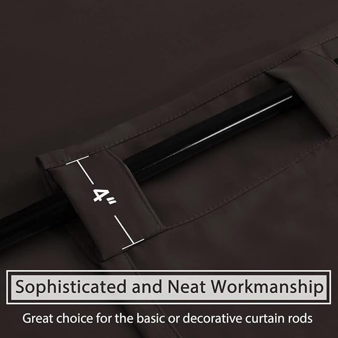 H.VERSAILTEX Blackout Curtains Thermal Insulated Window Treatment Panels Room Darkening Blackout Drapes for Living Room Back Tab/Rod Pocket Bedroom Draperies, 52 x 102 Inch, Chocolate Brown, 2 Panels - Image 9