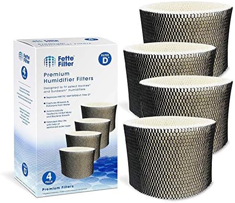 Fette Filter - HWF75 Replacement Wicking Filter Compatiable with Holmes Filter D HWF75 HWF75CS HWF75PDQ-U HF222 & Sunbeam Cool Mist Humidifier Models 3000 Series. Pack of 4 by Fette+Filter