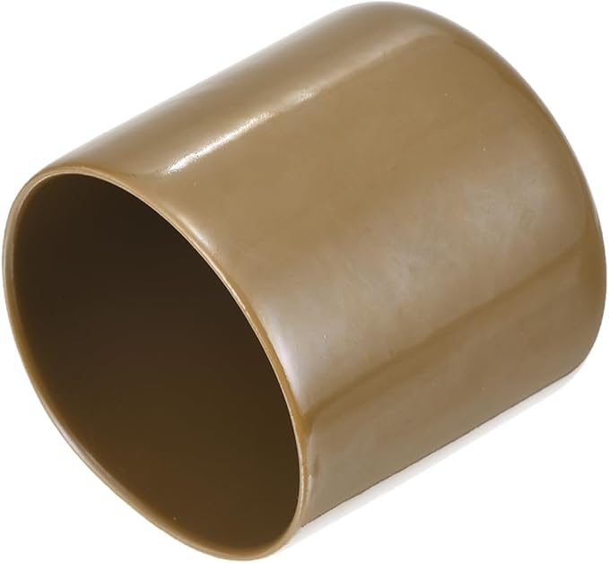 uxcell 20pcs Rubber End Caps 42mm(1 5/8") ID Vinyl PVC Round Tube Bolt Cap Cover Screw Thread Protectors Light Brown by uxcell