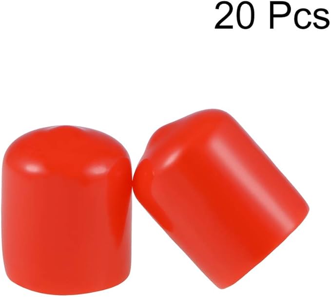 uxcell 20pcs Rubber End Caps 15mm ID Vinyl Round Tube Bolt Cap Cover Thread Protectors Red - Image 2