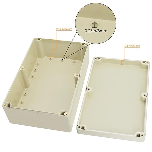 LeMotech Waterproof Dustproof IP65 ABS Plastic Junction Box Universal Electric Project Enclosure Pale Gray 9.0 x 5.9 x 3.4 inch (230 x 150 x 87 mm) - Image 4