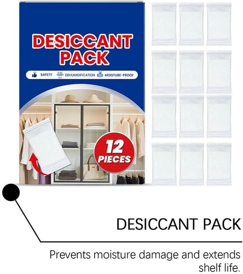 100g Rechargeable Desiccant Packs 12-Pack - Color Indicating Silica Gel Moisture Absorbers for Storage Bins, Closets, Cars Safes & 3D Filaments - Image 2