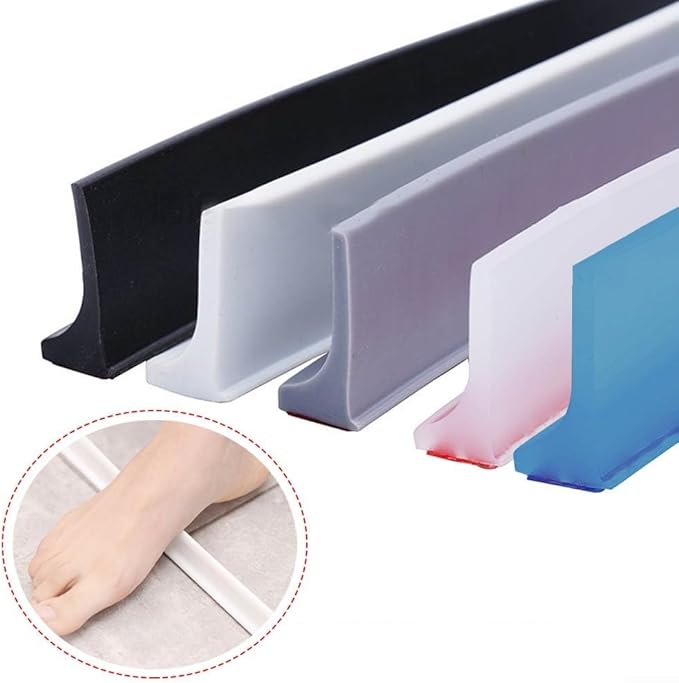 Shower Water Retention Strip - Silicone Multi-Color Water Containment - Fits Various Shower Areas for Bathroom Use(Blue 100cm) - Image 3