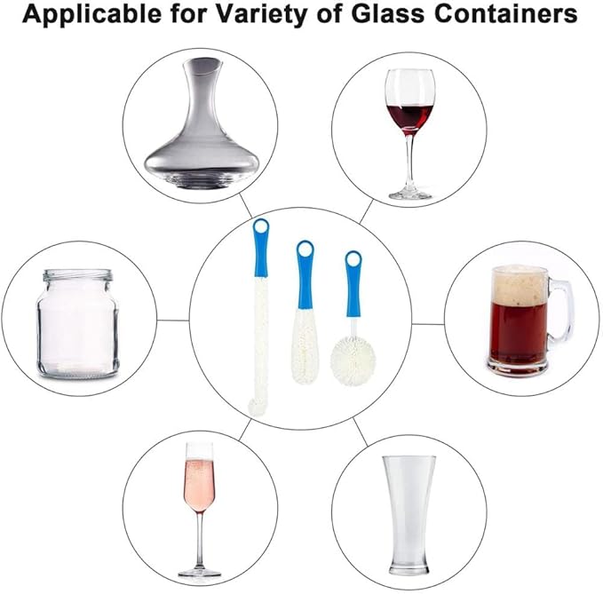 Wine Decanter Cleaning Brush,Wine Glass Cleaner Brush Wine Carafe Cleaner Flexible Bottle Scourer Cleaning Brush Tools for Goblets,Glasses(3) - Image 5