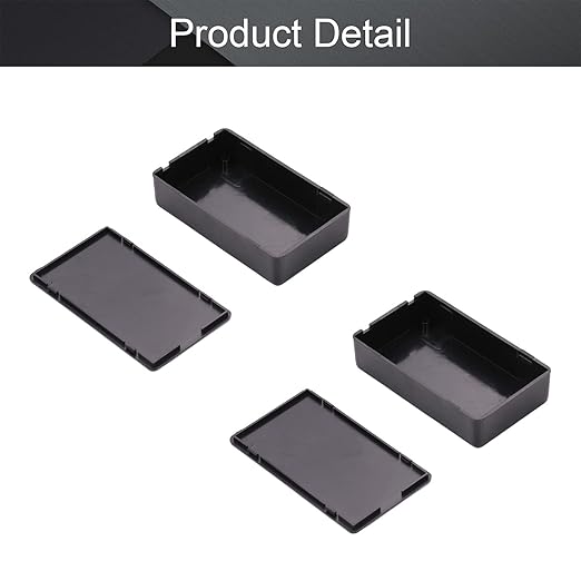 Fielect Dustproof Electronic Junction Box Plastic Enclosure Project Box for Electronic Projects ABS Black, 3.35 x 1.97 x 0.83 inch - Image 4