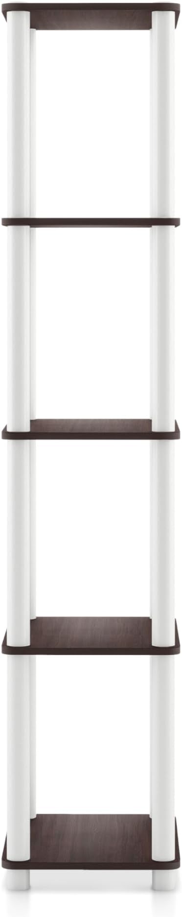 Homes: Inside + Out Apexa Modern 5-Tier Narrow Shelving Units, Collectibles Display Shelves, Easy Assembly Standing Shelf, Home Storage Organizer for Living Room, Bedroom, Office, Espresso - Image 12