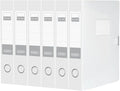 HUA JIE A4 Storage File Boxes Plastic Archives Cases with Lid, File Folder Organizer Document Filing Box for office,31×5.5×23.5 cm, Transparent(Pack of 6) by HUA+JIE