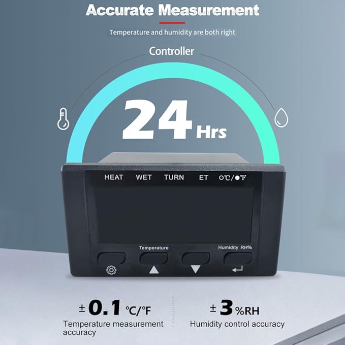 HT-10 Egg Incubator Temperature Controller, 220V/110V Digital Temperature Controller Full Automatic Control Incubator Temp Humidity Controller - Image 2