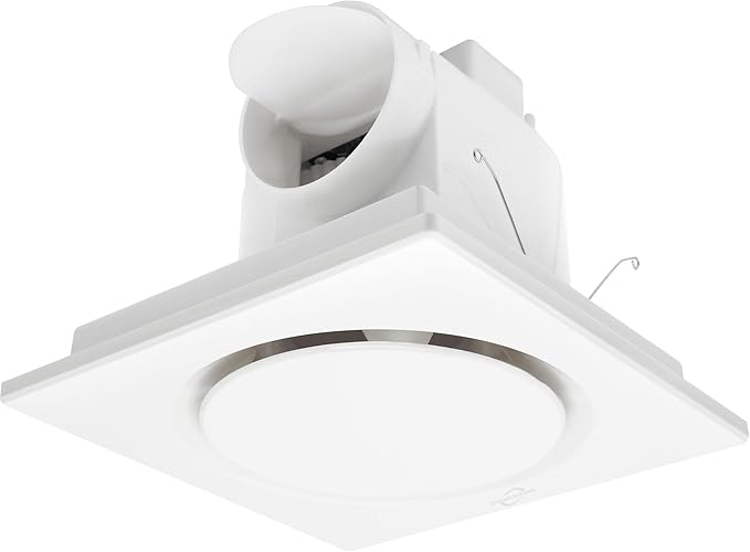 Bathroom Fan Ultra-Quiet Bathroom Ventilation, Exhaust Fan,123CFM 0.7 Sones 40W,4 Inch Duct Collar,White,9 Inch Opening size,Easy to Install & Replace (No Light Fan) by POWERENG