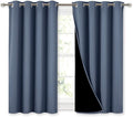 NICETOWN 100% Blackout Curtains with Black Liners, Thermal Insulated Full Blackout 2-Layer Lined Drapes, Energy Efficiency Window Draperies for Boy's Room (Stone Blue, 2 Panels, 52-inch by 45-inch) by NICETOWN