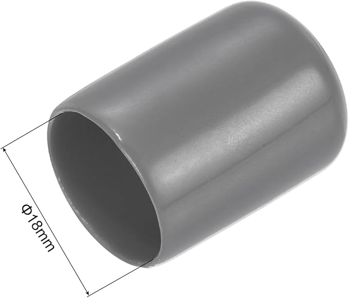 uxcell 20pcs Rubber End Caps 18mm ID Vinyl PVC Round Tube Bolt Cap Cover Screw Thread Protectors Dark Grey - Image 3