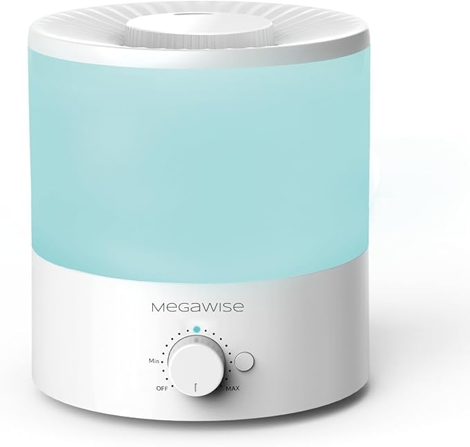 MegaWise Ultrasonic Cool Mist Humidifier SK7620 - 1.5L Capacity, Whisper-Quiet Operation, Adjustable Mist Output, Auto Shut-Off - Ideal for Home, Office, Baby Room, and Bedroom by MEGAWISE