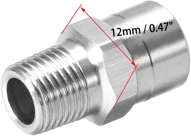 uxcell Flat Fan Spray Tip - 1/8BSPT Male Thread 304 Stainless Steel Nozzle - 65 Degree 1.4mm Orifice Diameter - 2 Pcs - Image 3