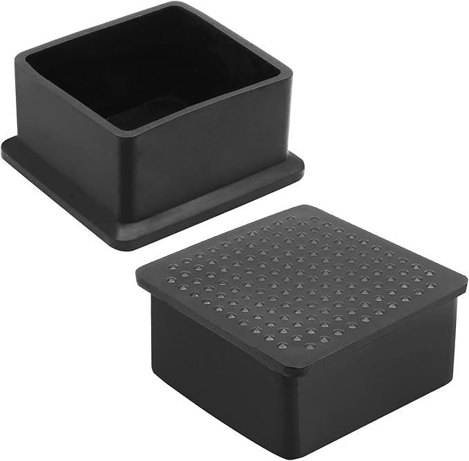 8 Pcs Square PVC Furniture Leg Caps (2" x 2"), Vinyl Flexible Chair Leg Floor Protectors for Patio Indoor Chair Table Bed, 50mm x 50mm - Image 3