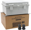 MAKERELE Small Junction Box Outdoor Electrical Watertight Plastic Includes Internal Mounting Panel 8.6" 6.7" 4.3" (220170110mm) Electronic Waterproof Case with 2 NPT 1/2” Glands and Wall Bracket by MAKERELE