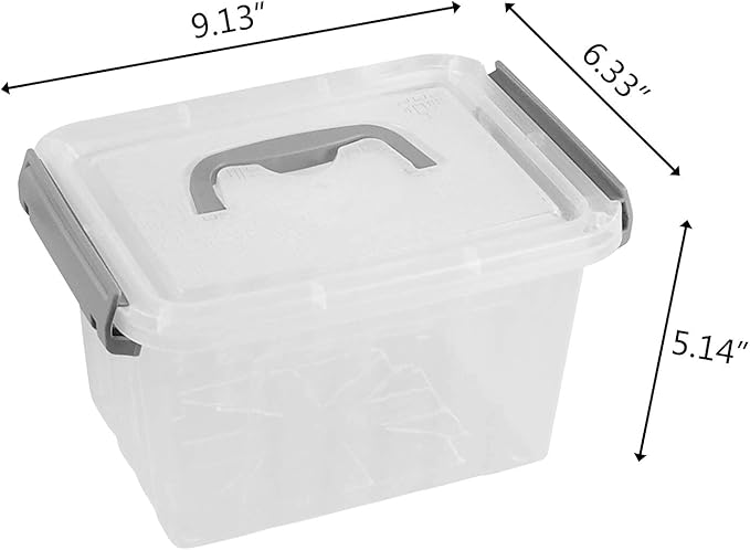 3 L Small Storage Bins, Clear Storage Box with Lid, 6 Pack - Image 3