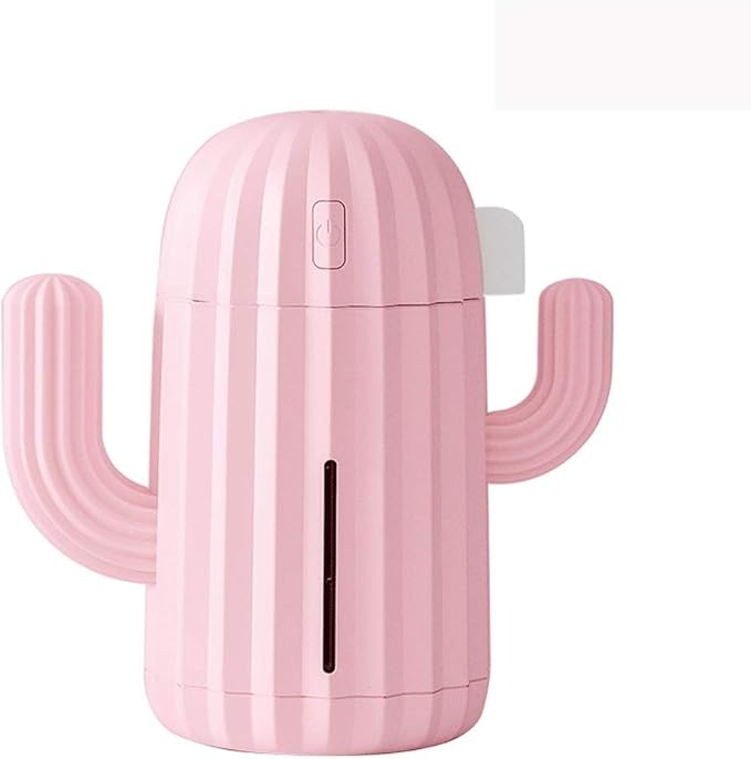 Humidifier Mini Humidifier Humidifier with Night Light Portable Cactus Air Humidifier Suitable for Yoga Office SPA Bedroom Air Humidifier (Color : Blue) (Pink) by Unknown