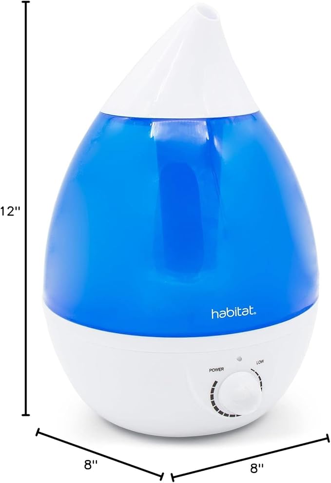 Habitat Cool Mist Ultrasonic Humidifier with Large 2.5L Tank, Whisper Quiet Humidifier with LED Light for Bedroom, 24 Hours of Continuous Mist, Blue (Pack of 1) - Image 8