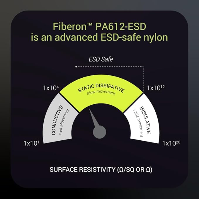Polymaker Fiberon PA612-ESD 3D Printer Filament 1.75mm 3kg, ESD-Safe Carbon Fiber Nylon, Heat Resistant to 150°C, Chemical Resistant, Industrial Grade Strength, PCB Fixtures, Electronics Housings - Image 5