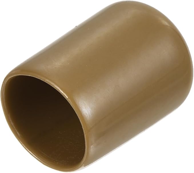 uxcell 20pcs Rubber End Caps 14mm ID Vinyl PVC Round Tube Bolt Cap Cover Screw Thread Protectors Light Brown by uxcell