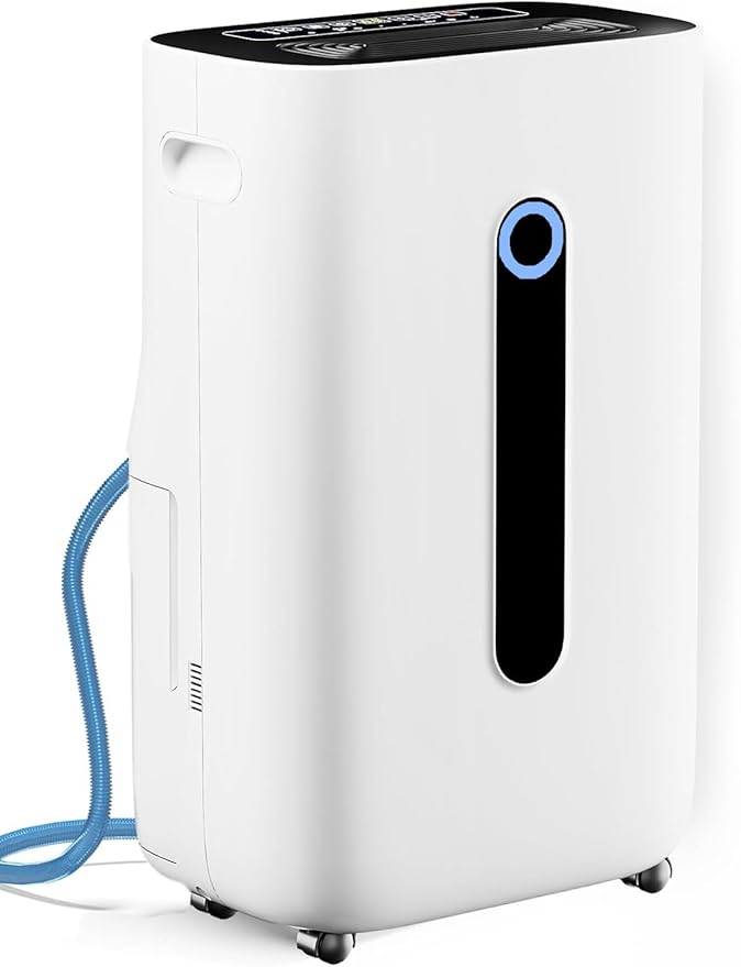 5000 sq.ft dehumidifier for basements with drain Hose, 80 pint dehumidifiers for home with 1.7 Gallons large Water Tank and 4 Modes Operation Auto Shut-off,24H Timer,Child Lock,Defrost,Silent by Ludatido