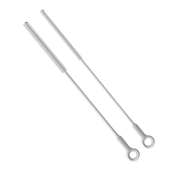 Reusable Silicone Straw Cleaner Brush Set, 2-Pack Extra Long Straw Cleaning Brush for Metal/Glass/Water Bottle/Drinking Straws, Flexible&Bendable Design, Dishwasher Safe, 6mm & 8mm Diameter by Leucite