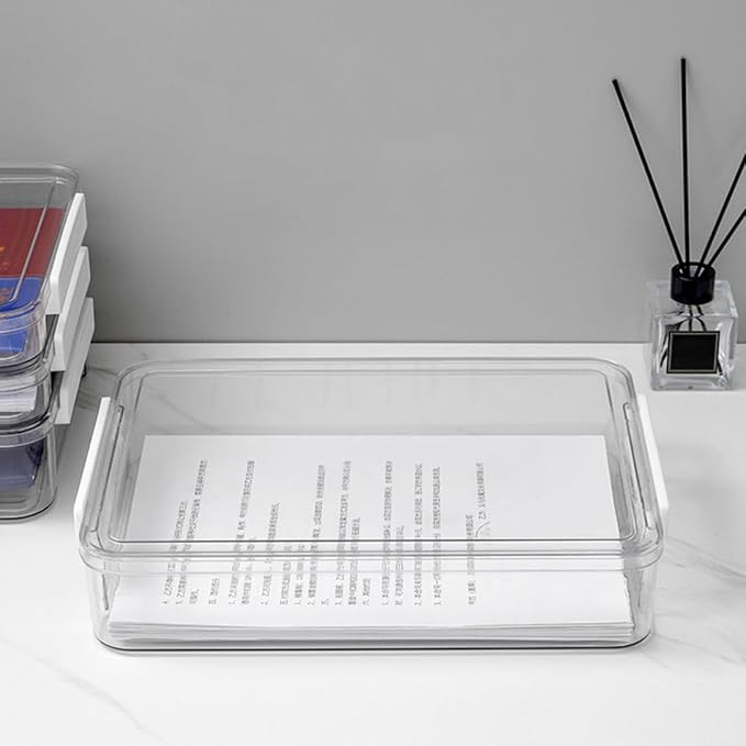 TEHAUX 2pcs Document Organizer Storage Box Lightweight File Holder for Office Travel Keep Files Dry Neat Includes Styles Pet Material - Image 4
